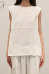 BASERANGE 25 Spring/Summer French Cotton and Linen Round Neck Vest Top BAS-TOLIU-LC-SU25-UNDYED